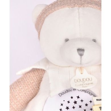 Мягкая игрушка-музыкальный ночник Мишка розовый, 18 см DouDou DC4582