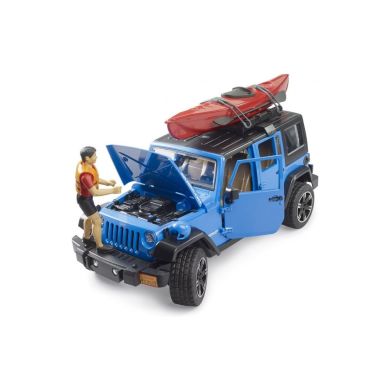 Набор игрушечных автомобилей Jeep Wrangler Rubicon Unlimited с каяком и фигуркой Bruder 02529