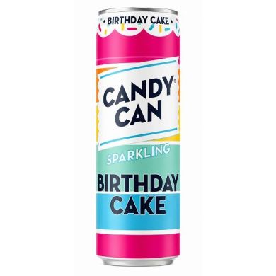 Напиток газированный Candy Can Birthday Cake со вкусом клубники и ванили 330мл ж/б 8718858613670
