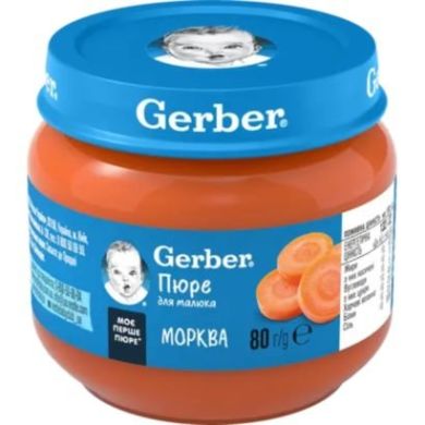 Овочеве пюре Gerber Морква з 6 місяців 80 г 12333364 7613036011310