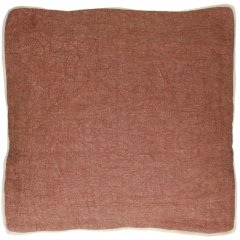 Подушка лен/бархат, 45&times;45 см, тепло-коричневая ALPHA OPPOSITES POMAX 40682-CIN-10