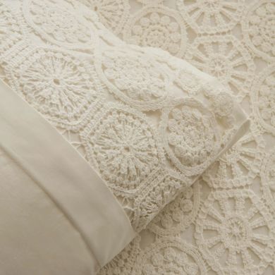 Постільна білизна Karaca Home Belinda, білий (простирадло 240x260, підковдра 200x220, 4 наволочки 50x70, ранер 80x240) 1000020658002