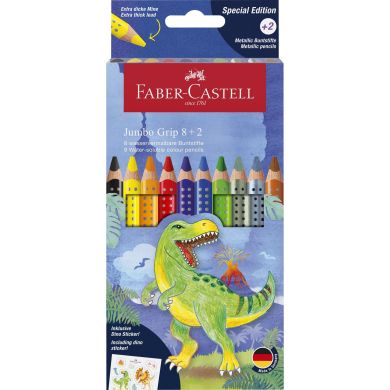 Утолщенные цветные карандаши Faber-Castell Jumbo Grip 10 цветов 8547