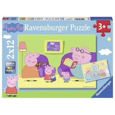 Свинка Пеппа: музика і сніданок, 2 пазли по 12 елементів Ravensburger 7596