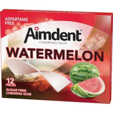Жувальна гумка Aimdent Watermelon 12 пластинок без цукру 8681259504000
