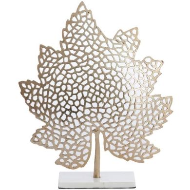 Декоративна фігурка на підставці 22x8x30 см LEAF золота/білий мармур Light&Living 7487885