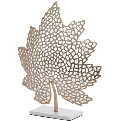 Декоративна фігурка на підставці 22x8x30 см LEAF золота/білий мармур Light&Living 7487885
