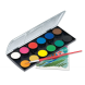 Фарби акварельні сухі Faber-Castell 12 кольорів з пензликом діаметром 24 мм 17932