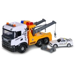 Игровой набор серии Mid Truck ЭВАКУАТОР SCANIA С МАШИНОЙ ПОЛИЦИИ (свет, звук) 3004KS