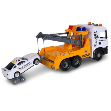 Игровой набор серии Mid Truck ЭВАКУАТОР SCANIA С МАШИНОЙ ПОЛИЦИИ (свет, звук) 3004KS