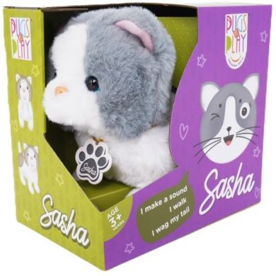Интерактивная Игрушка Серо-белый котенок SASHA, арт. ST-PAP08