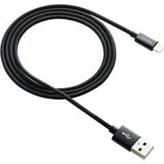 Кабель Canyon Lightning USB for Apple 1 м, black (Braided metallic shell cable) CNE-CFI3B