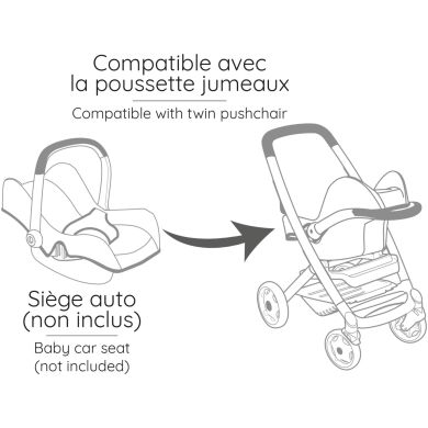 Коляска для ляльок-двійнят Maxi-Cosi Рожева перлина, 54х38,5х64 см 7600253221