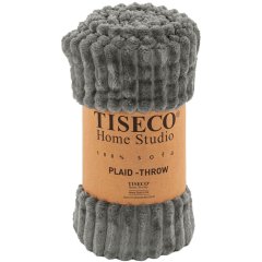 Одеяло микрофланель RIBBL, 130x160см, серое Tiseco 3465GREY