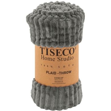 Одеяло микрофланель RIBBL, 130x160см, серое Tiseco 3465GREY