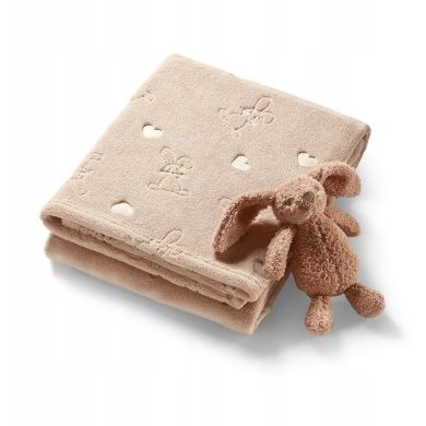 Одеяло мягкое бежевое с зайкой BabyOno 75 x 100cm 1567/02