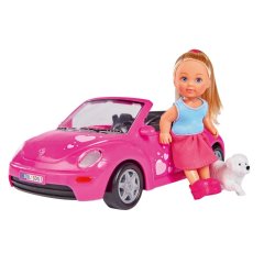 Кукла Ева на машине New Beetle Simba 5731539