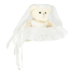 М'яка іграшка Bukowski (Буковскі) Ведмедик Кіара у весільній сукні 15 см білий IMA05028983