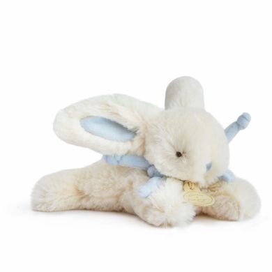 М'яка іграшка Doudou Bonbon Кролик з синім бантиком 16 см DC3376