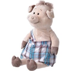 Мягкая игрушка Same Toy Свинка в комбинезоне, 45 см THT706
