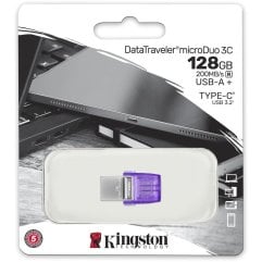 Накопитель Kingston 128GB USB 3.2 Type-A Gen1 + Type-C DT microDuo 3C R200MB/s DTDUO3CG3/128GB