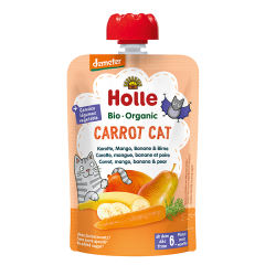 Пюре Holle органическое «Carrot Cat» с морковью, манго, бананом и грушей с 6 месяцев 100 г, 45321 7640161877337