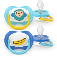 Пустышка Avent Ultra Air, 6-18 мес, 2шт, дизайн для мальчиков SCF080/26