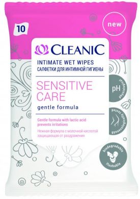 Серветки вологі для інтимної гігієни Cleanic Sensitive Care 10 шт CEN12337