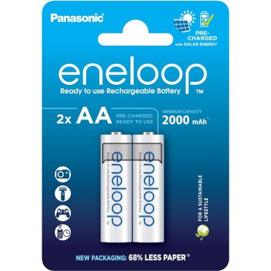Аккумулятор Panasonic Eneloop NI-MH AA 2000 мАч, 2 шт. BK-3MCDE/2CP