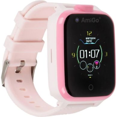 Детские часы с видеозвонком AmiGo GO006 GPS 4G WIFI Pink 849558
