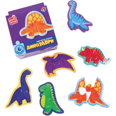 Игра развивающая пазлы магнитные Динозавры Vladi Toys VT1733-01