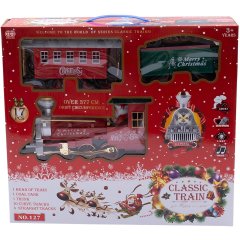 Игрушка Железнодорожный поезд с музыкой Classic Train Рождественский 17 деталей 127