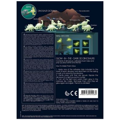 Набір сяючих 3D-наклейок 4M Динозаври 00-05426