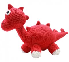 Мягкая игрушка natureZOO Динозаврик красный 40 см 11008, Красный
