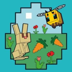 Картина по номерам SANTI Майнкрафт. Кролик и пчелка, 25*25см Santi 955468