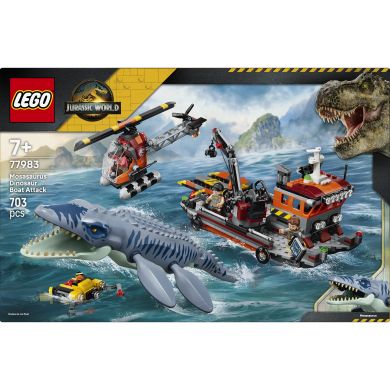 Конструктор Нападение мозазавра на лодку Lego Jurassic World 703 дет. 77983