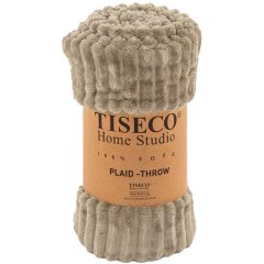 Одеяло микрофланель RIBBL, 130x160см, тауп Tiseco 3465TAUPE