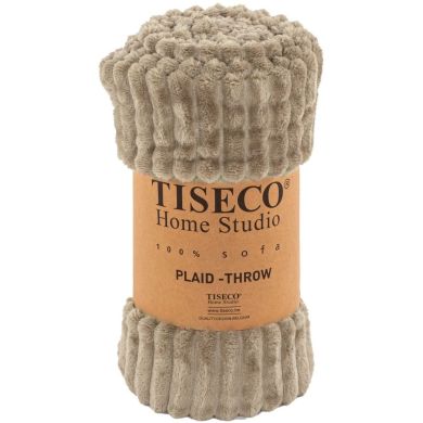 Одеяло микрофланель RIBBL, 130x160см, тауп Tiseco 3465TAUPE
