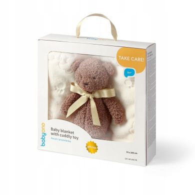 Одеяло мягкое кремовое с мишкой BabyOno 1567/01