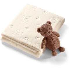 Одеяло мягкое кремовое с мишкой BabyOno 1567/01