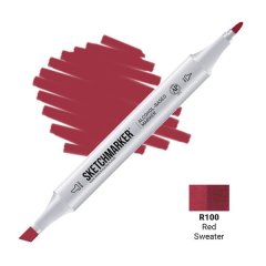 Маркер Sketchmarker 2 пера тонке і долото Red Sweater Червоний светр SM-R100