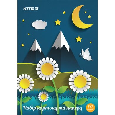 Набор цветной бумаги и цветного картона А4 Kite 14 листов K17-1256