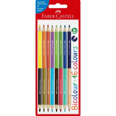 Олівці кольорові Faber-Castell Set Bicolour, 8 двосторонніх олівців = 16 кольорів 1189005