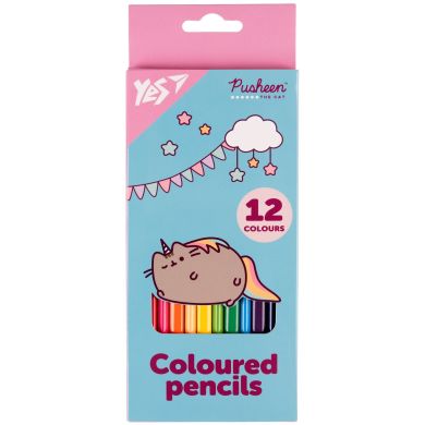 Карандаши цветные Yes 12 цв. Pusheen бирюзовый 290721