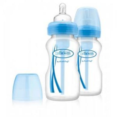 Пляшка-поїльник з широкою шийкою Dr. Brown's зі змінним носиком і соскою 270 мл блакитна WB9192-P3, Блакитний, 1