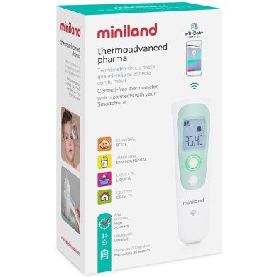 Бесконтактный смарт-термометр Miniland Thermoadvanced Connect 89379, Белый