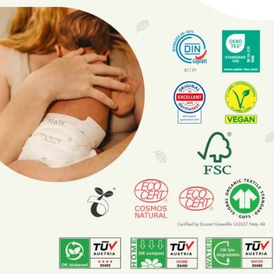 Детские подгузники BioEmbrace ТМ ECO BY NATY, размер 2 (3-6 кг), 33шт. в упаковке 7330933000208