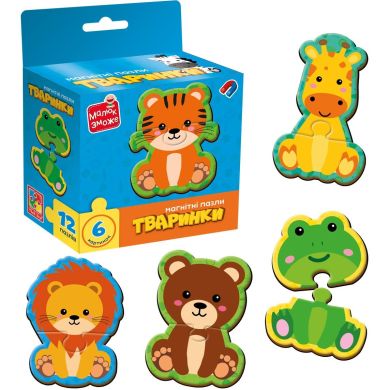 Игра развивающая пазлы магнитные Животные Vladi Toys VT1733-04