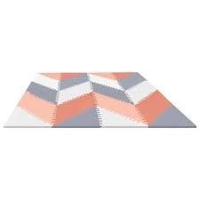 Ігровий килимок-пазл Skip Hop Playspot Geo Grey/Peach 245412, Рожевий