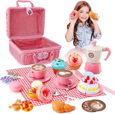 Игровой набор для пикника с корзиной Кофейный набор XIE SHENG TOYS 9090B